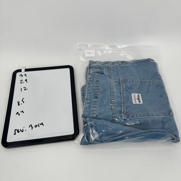 Powerhouse Union Alls Jeans Mens 34 (34x29 ACTUAL) Blue Denim Button Fly 90s VTG - Picture 8 of 8